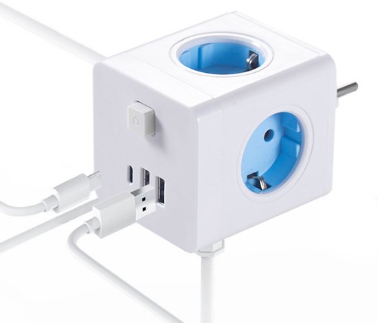 Power Cube Extension with 4 Outlets and USB Charging Ports